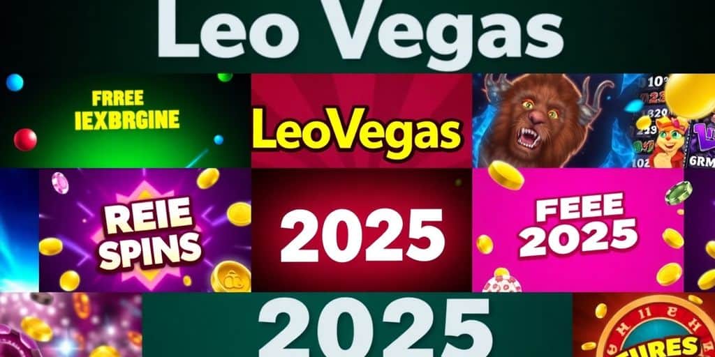 LeoVegas promotions and bonuses visually highlighted in vibrant colors.
