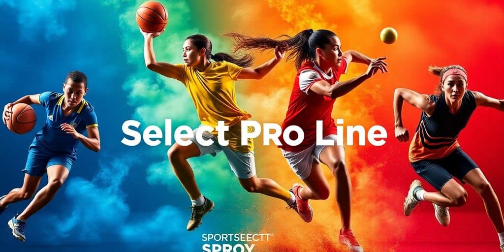Athletes in action using Sports Select Pro Line equipment.