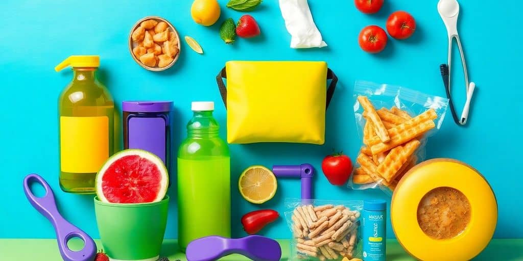Nutritious foods and recovery tools for athletes' performance.