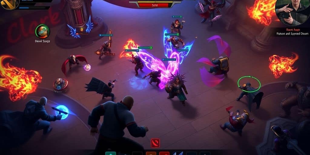 Dota 2 players strategizing in an intense gaming environment.