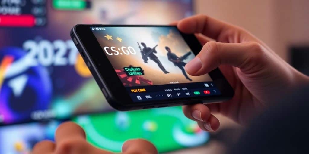 Person using a mobile app for CS:GO betting.
