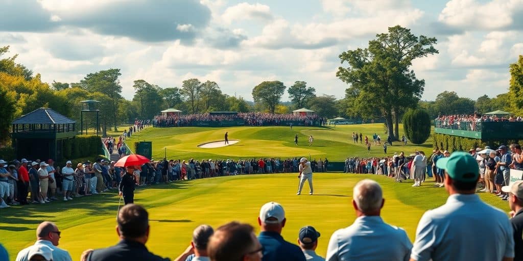 Golfers in action during a live betting tournament.