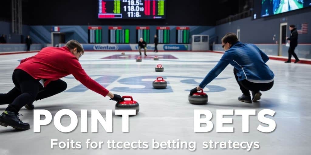 Curlers competing on ice, stones sliding during a match.