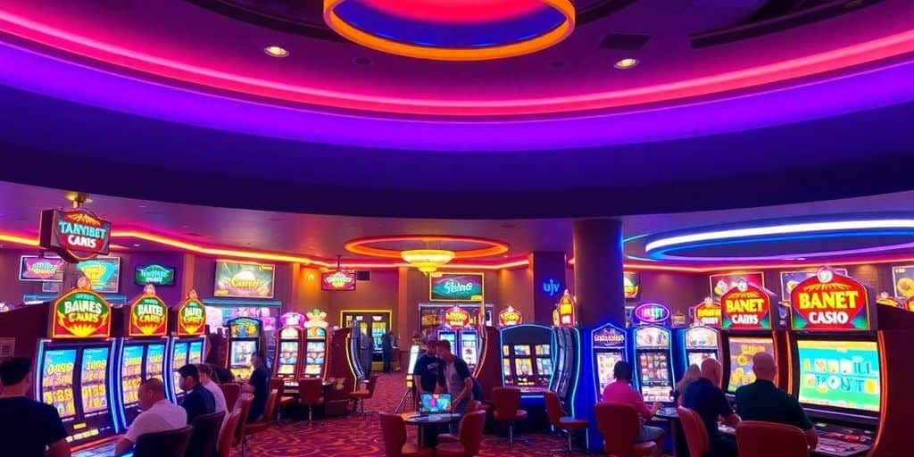 TonyBet Casino gaming floor with players enjoying games.