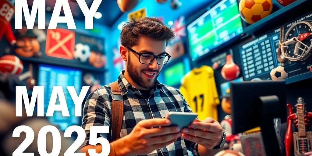 A bettor engaged in sports betting with a smartphone.
