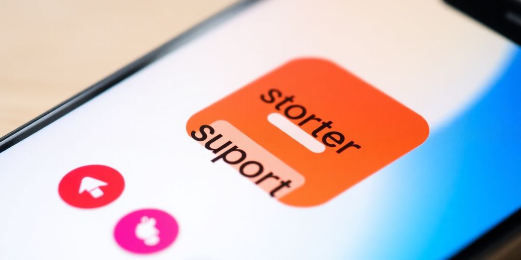 Smartphone displaying customer support contact information.