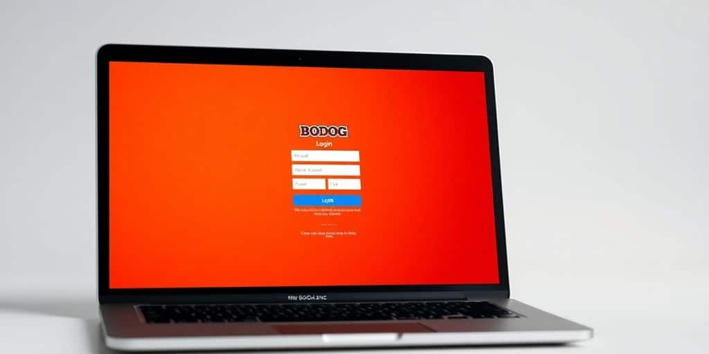 User-friendly Bodog login interface on a laptop screen.