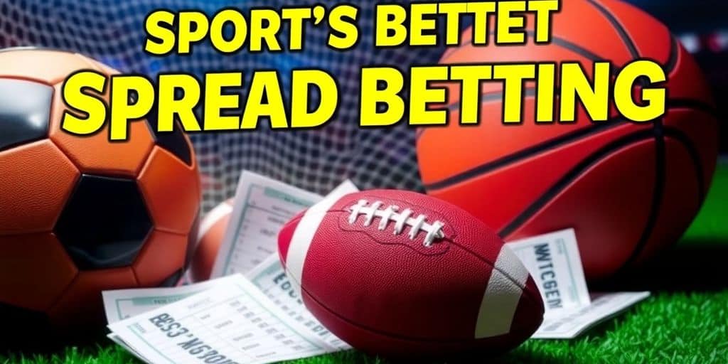 Sports betting scene with football, basketball, and betting slips.
