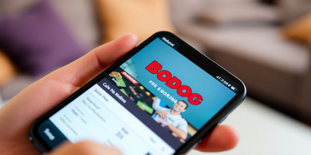 Smartphone displaying Bodog app.