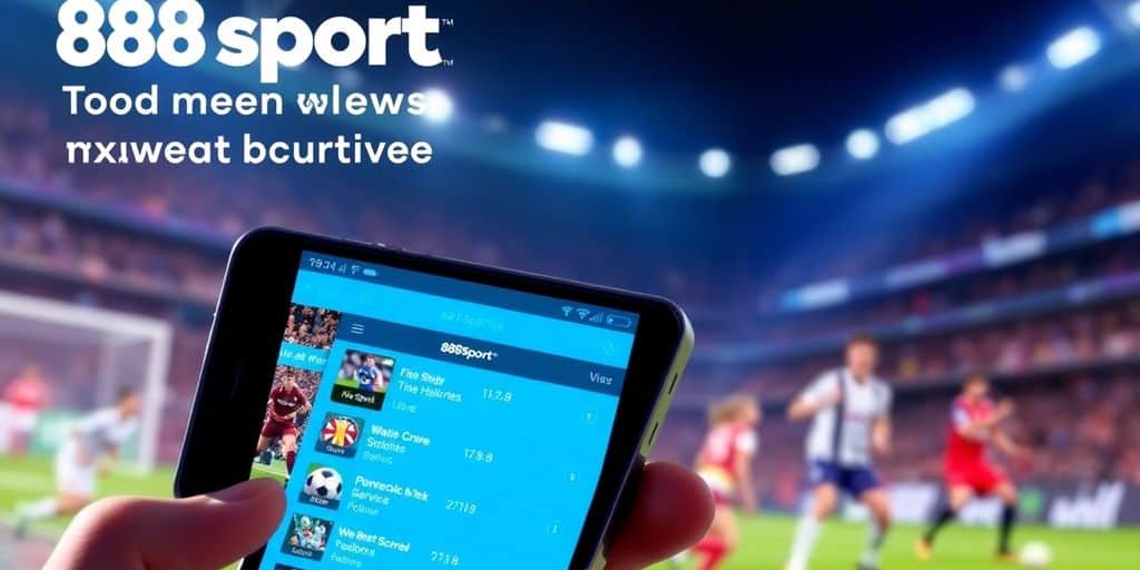 Smartphone displaying 888sport app with live sports events.