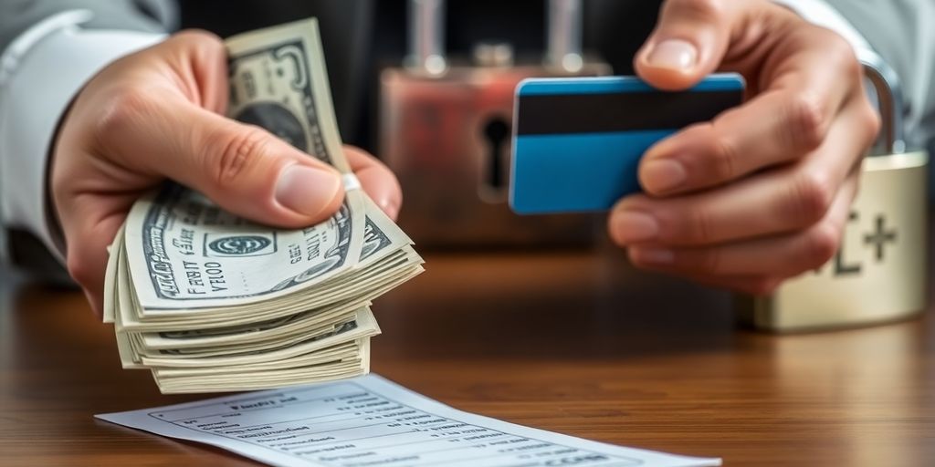 Secure hands handling money, betting slips on a table.