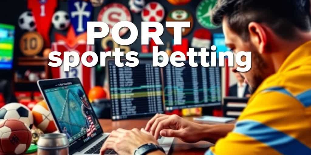 Person betting on sports with laptop and memorabilia.