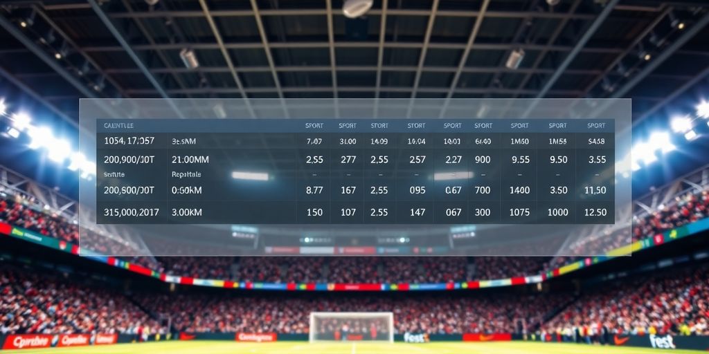 Sports stadium with betting interface overlay