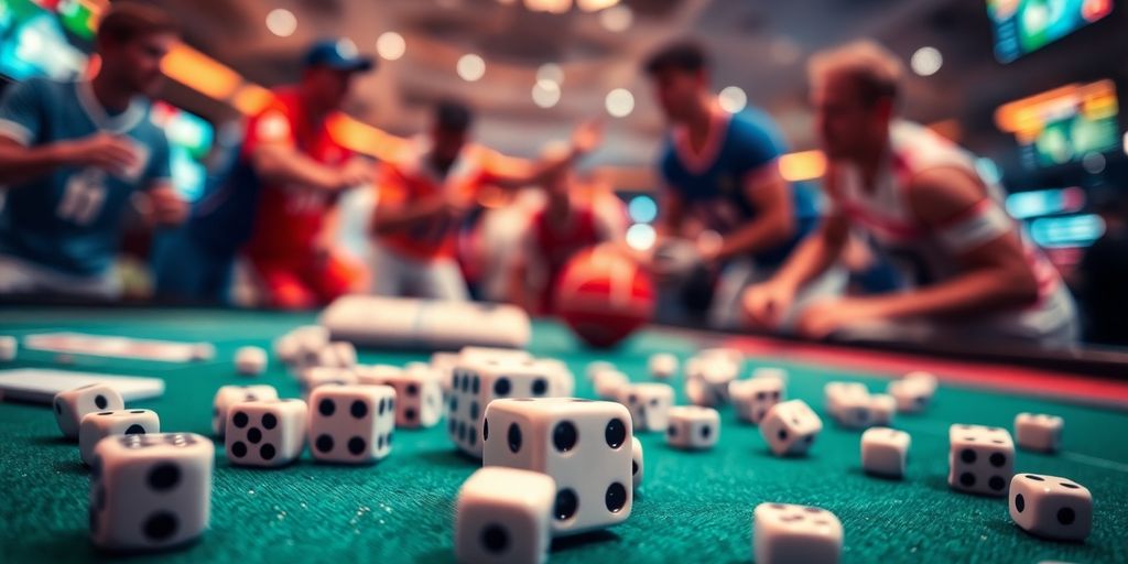 Sports betting odds and dice.