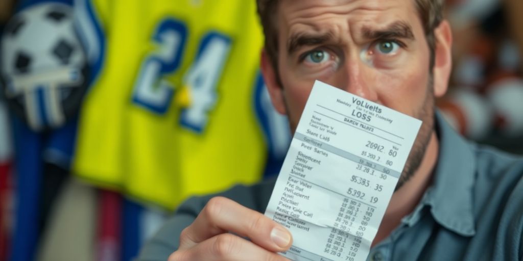 Frustrated person tossing betting slips.