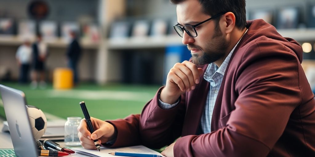 Sports bettor focused on winning bets.