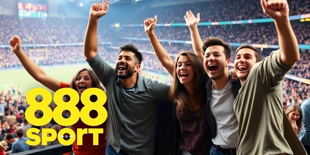 Excited bettors celebrating a win at a sports event.