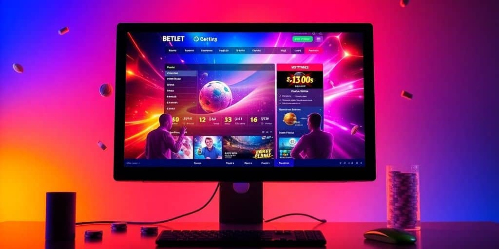 Engaging betting website interface with dynamic visuals and colors.